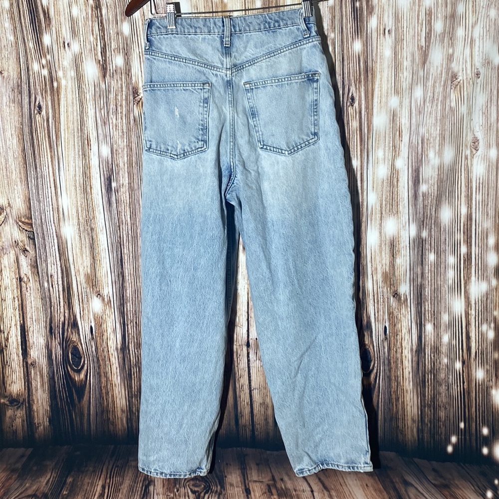 We The Free Jeans-Women's Straight Wide Leg Distressed High Rise 26 - Picture 7 of 11